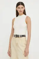 Top G-Star dámský, béžová barva, s pologolfem