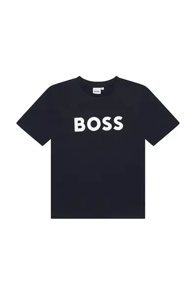 Dětské bavlněné tričko BOSS černá barva, s potiskem, J25P24