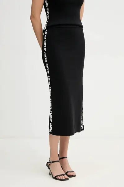 Sukně Dkny černá barva, midi, pouzdrová