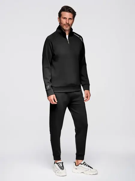 Ombre Men's tracksuit set sweatshirt with stand-up collar + jogger pants