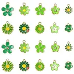 60Pcs 10 Styles Golden Tone Alloy Enamel Pendants
