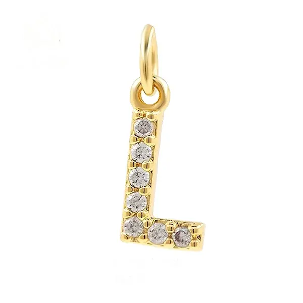Brass Cubic Zirconia Pendants with Jump Rings