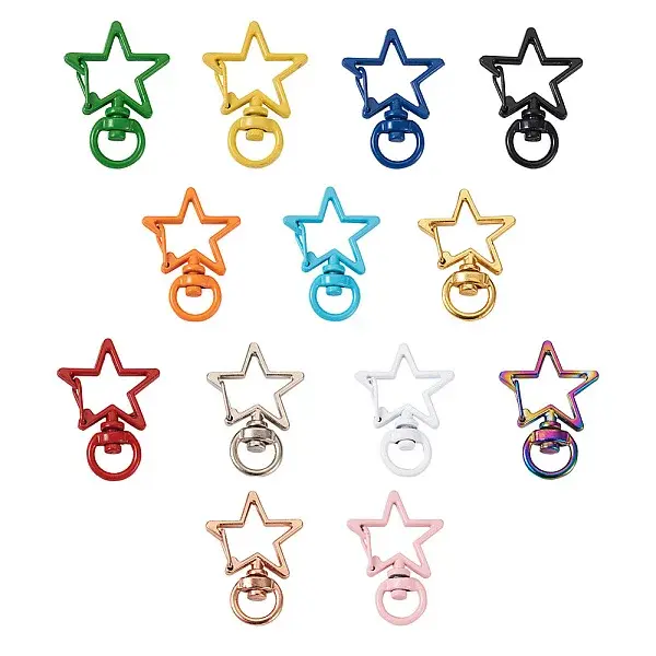 26Pcs 13 Style Zinc Alloy Swivel Lobster Claw Clasps