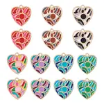 14Pcs 7 Colors Rack Plating Alloy Enamel Pendants