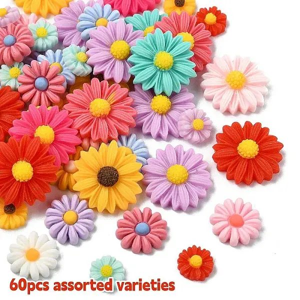 60Pcs 3 Styles Resin Cabochons Sets