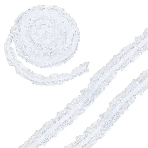 10M Double Layer Polyester Flower Elastic Lace Trim