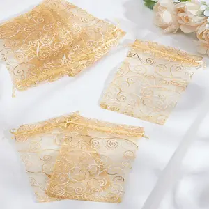 30Pcs Printed Organza Packing Drawstring Bags