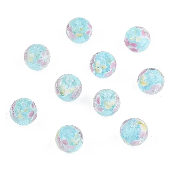 10Pcs Round Lampwork Beads