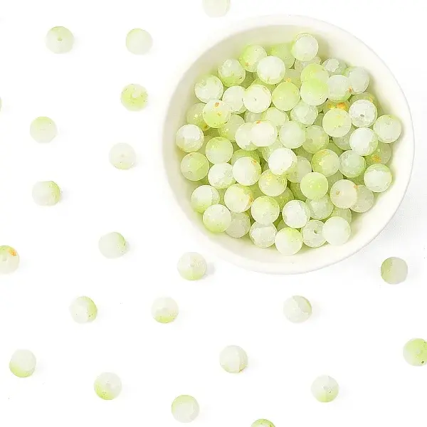 200G Frosted Baking Painted Crackle Glass Beads with Glitter Powder