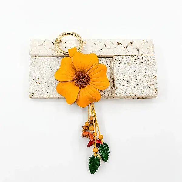 Leather and Alloy Keychain
