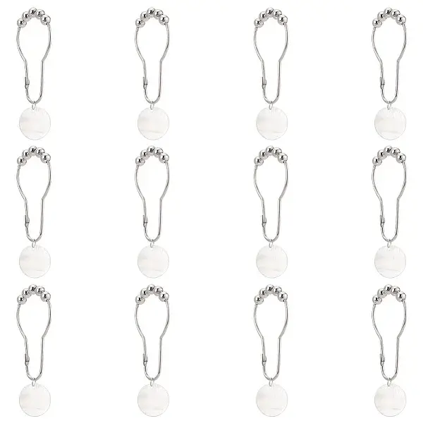 12Pcs Iron Shower Curtain Rings for Bathroom