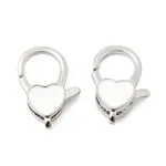 Heart Brass Enamel Lobster Claw Clasps