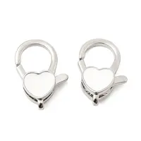Heart Brass Enamel Lobster Claw Clasps