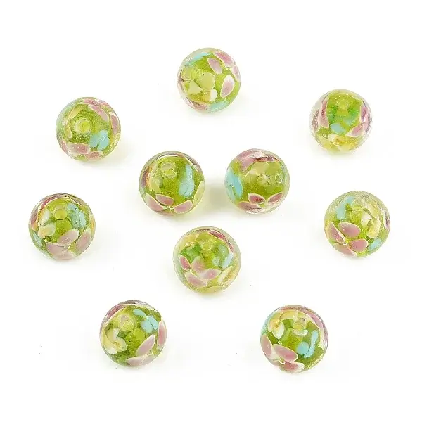 10Pcs Round Lampwork Beads