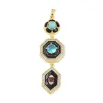 Brass Micro Pave Cubic Zirconia Big Pendants