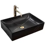 Umyvadlo na desku Inga Black Marble Matt  07RU+REA-U8006