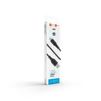 Krátký nabíjecí a datový Liquid silicone kabel FIXED s konektory USB/USB-C a podporou PD, 0.3m, USB 2.0, 60W, černá