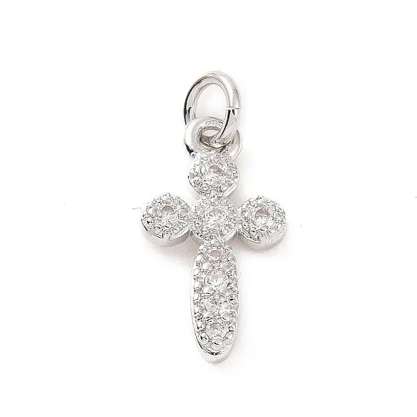 Brass Micro Pave Cubic Zirconia Charms