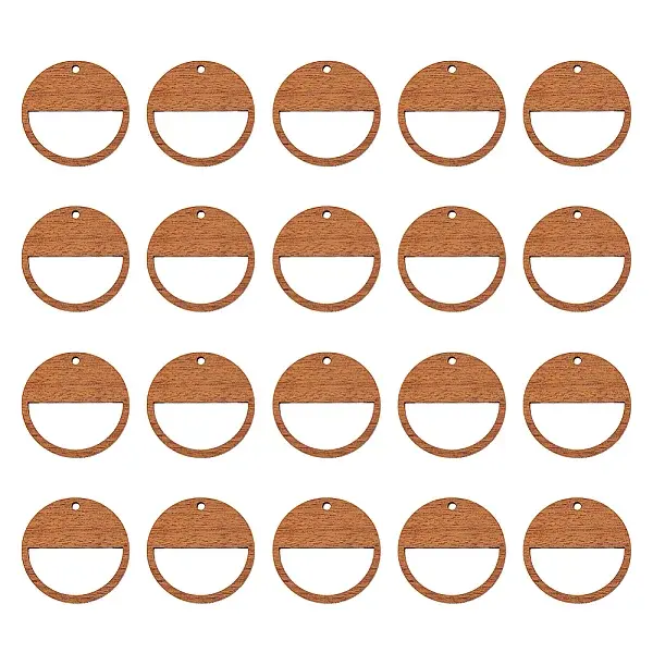 20Pcs Walnut Wood Pendants