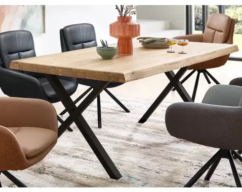 Jídelní stůl z dubového dřeva Chris X, 180x100 cm