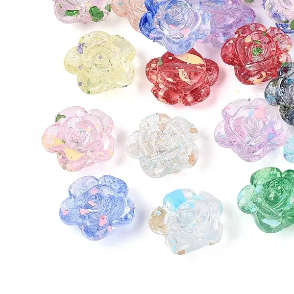 Transparent Spray Painted Acrylic Beads