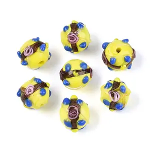 Handmade Gold Sand Lampwork Beads