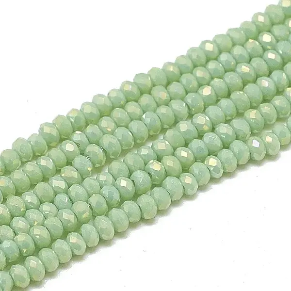 Electroplate Opaque Solid Color Glass Beads Strands