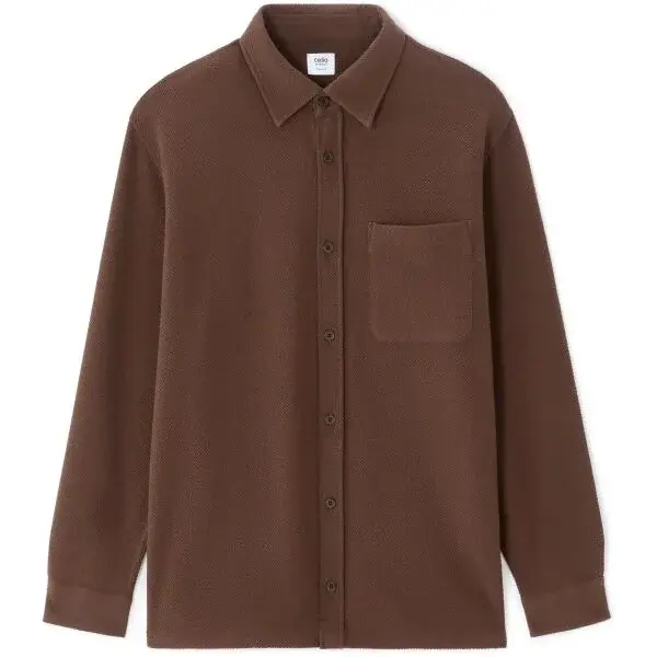 CELIO NASEERSET Pánská košile, hnědá, velikost