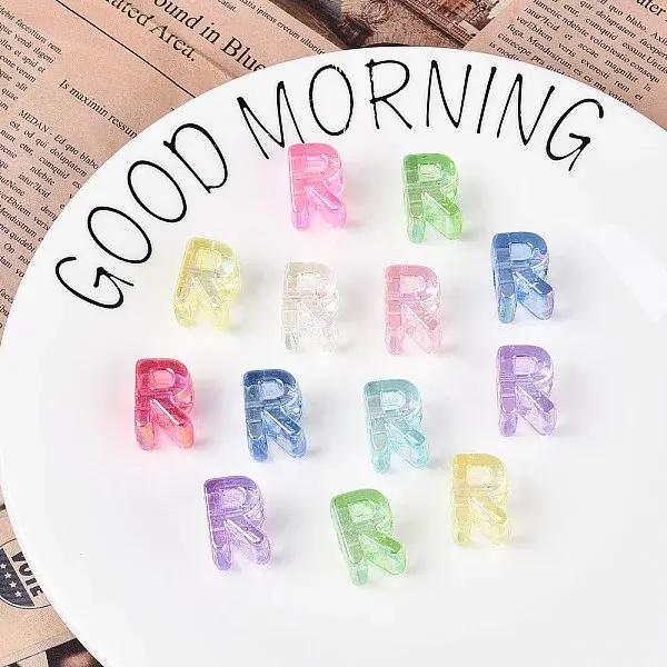 UV Plating Transparent Acrylic European Beads