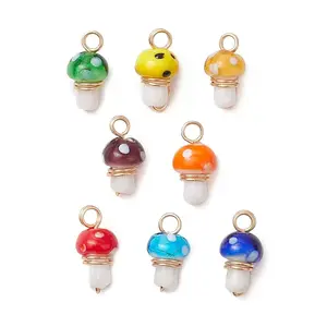 Copper Wired Wrapped Handmade Lampwork Pendants