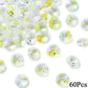 60Pcs Electroplate Glass Links Connectors