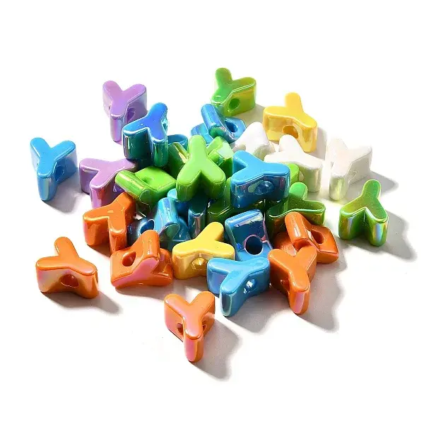 UV Plating Opaque Acrylic European Beads