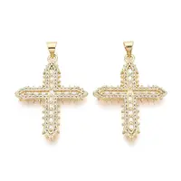 Religion Brass Micro Pave Clear Cubic Zirconia Pendants