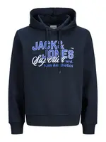 JACK & JONES Mikina  modrá / námornícka modrá / biela