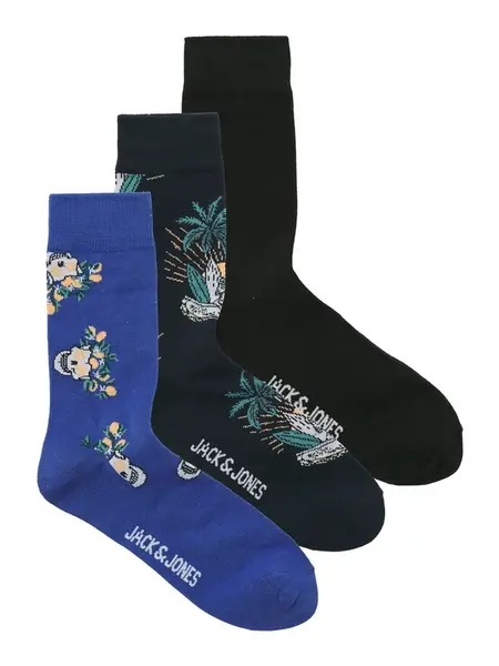 JACK & JONES Ponožky  modrá / námornícka modrá / čierna
