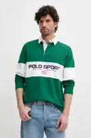 Bavlněné tričko s dlouhým rukávem Polo Ralph Lauren zelená barva, 710938458