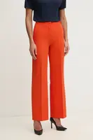Kalhoty Sisley dámské, oranžová barva, jednoduché, high waist, 4KVXLF02I