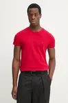 Tričko Tommy Hilfiger červená barva, MW0MW10800