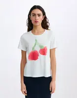 Tričko Thinking MU Blurry Cherry Ida Tee WHITE