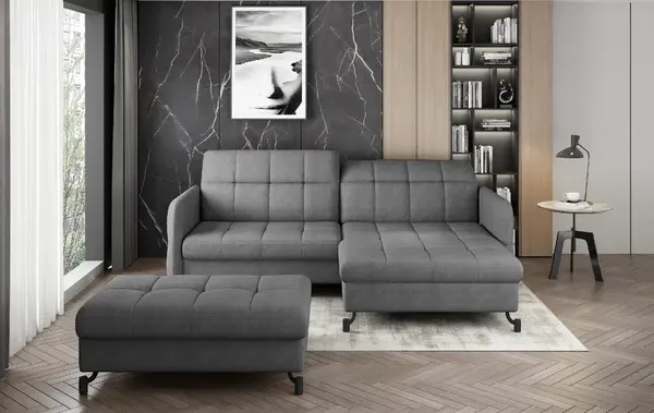 Sedací sestava Lorelle - sedací souprava + taburet Provedení: Pravá varianta, látka: Omega 13