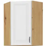 Horní rohová skříňka Stilo 60x60 GN-90 1F (45°) Barva korpusu: Dub artisan, Barva dvířek: Bílá