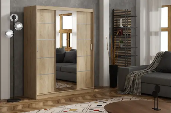 Šatní skříň Rico 3 Barva korpusu: Dub - sonoma, Rozměry: 180 cm