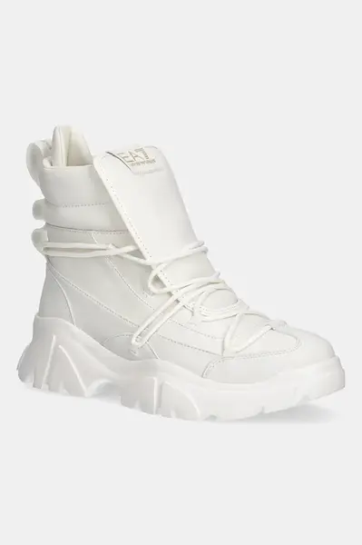 Boty EA7 Emporio Armani dámské, béžová barva, na platformě, AF18611.7X000335