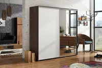 Šatní skříň Ska A20 XL Barva korpusu: Čokoláda, Rozměry: 175 cm, Dveře: Bílé