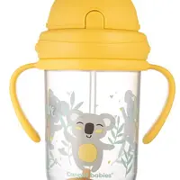 CANPOL BABIES Exotic Animals Nevylévací hrneček se slámkou a závažím žlutý 270ml
