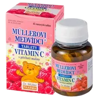 DR.MULLER Müllerovi medvídci s vitamín C a příchutí maliny, cucavé tablety 45 ks
