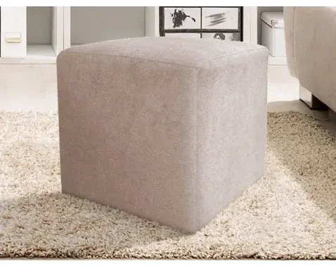 Taburet Bali, 40x40 cm, šedo-béžová taupe látka