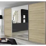 Šatní skříň Quadra, 315 cm, dub sonoma/zrcadlo