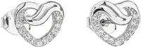 Evolution Group - Pavona Stříbrné náušnice se zirkonem bílé srdce 11114.1
