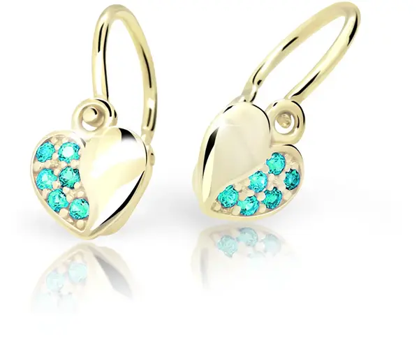 Cutie Jewellery Dětské náušnice ze žlutého zlata C2160-10-X-1 světle zelená